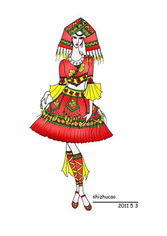 壮族姑娘的服饰 彩线织就的民族风情